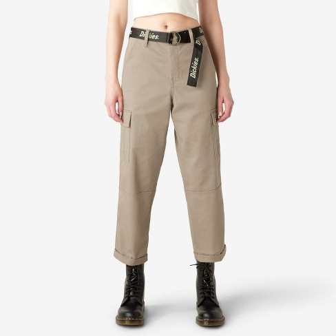 Dickies Women's Relaxed Fit Cropped Cargo Pants, Desert Sand (ds