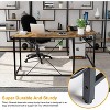 Aoxun 59" L-Shaped Home Office Desk with CPU Stand, Space-Saving Corner Computer Workstation, Rustic Brown - 4 of 4