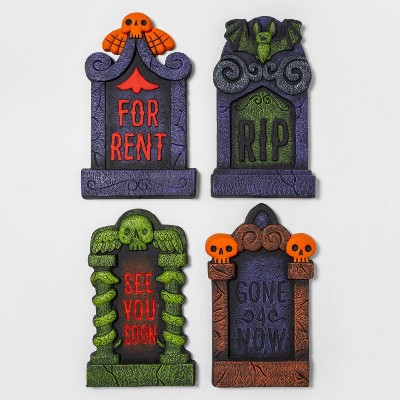 Photo 1 of 17 4pk Foam Tombstone Halloween Decorative Prop - Hyde  EEK! Boutique MINOR DAMAGE ON BOTTOM 