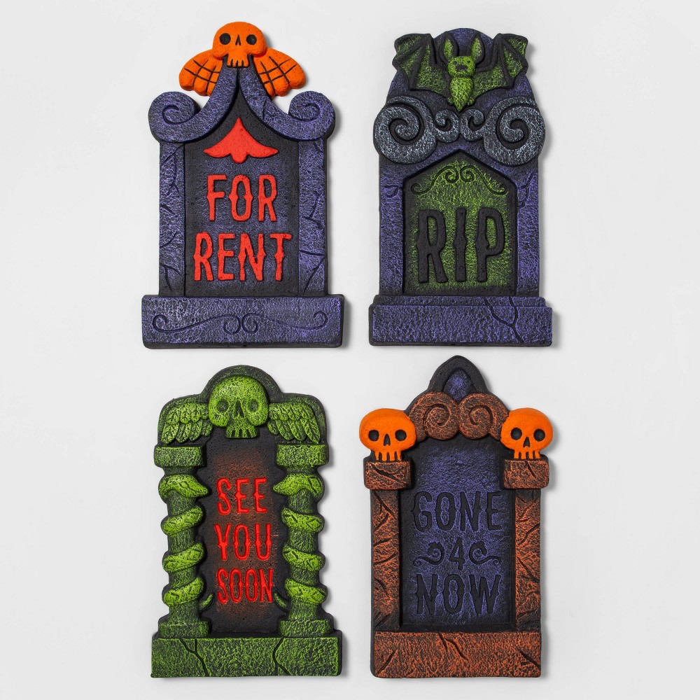 Halloween 17" 4pk Foam Tombstone Halloween Decorative Prop - Hyde & EEK! Boutique