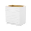 HOMLUX Easy-DIY 24 in D x 34.5 in H in Shaker White Ready to Assemble Drawer Base Kitchen Cabinet With 3-Drawers - 4 of 4