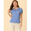 Allegra K Women's Peter Pan Collar Puff Sleeves Sweet Blouse - 2 of 4