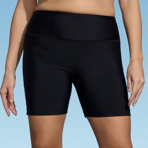 Lands' End Women's UPF 50 Swim Bike Shorts - Black - 1 of 3