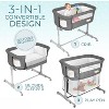 MYKKO 3 in 1 Baby Bassinet, Bedside Sleeper, & Playpen, Easy Folding Portable Crib (Gray) - 3 of 4