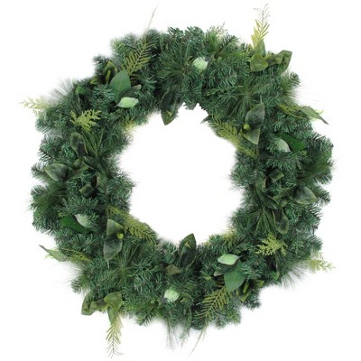 Northlight 36" Unlit Green Foliage and Needle Branch Christmas Wreath