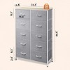 Tall Dresser with 10 Fabric Drawers, Storage Tower with Cabinet, Metal Frame, Organizer Units for Closet - 4 of 4