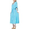 LA LEELA Women's House Daily Routine Evening Wear Vacation Holiday Casual Loungewear Oversize Caftan Maxi Boho Nightwear 2X-3X Blue, Tie Dye Design - 2 of 4