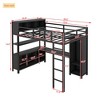 Okak Full Size Loft Bed with Wardrobe & L-Shaped Desk,Heavy Duty Metal Bunk Beds with Storage Shelves,Modern Loft Beds for Teens & Adults - 4 of 4