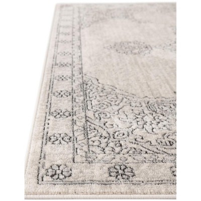 Octagon Ivory Vintage Easy-Care Synthetic Area Rug