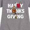 Girls' - Peanuts - Happy Thanksgiving Icons Graphic Short Sleeve Fleece Dress - 2 of 4