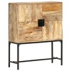 vidaXL Rustic Solid Mango Wood Highboard with Powder Coated Steel Legs and 4 Doors for Storage - Brown & Black, Size 31.5"x11.8"x39.4" - 2 of 4
