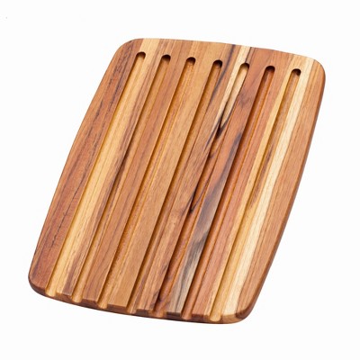 TeakHaus Essential Collection Teak Wood Edge Grain 16 x 11 Inch Rectangular Bread Board