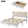 Upholstered Bed Frame with Storage Headboard and Charging Station, Platform Bed Frame with Drawers - 2 of 4