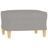 vidaXL Couch Living Room Single Sofa Chair with Footstool Light Gray Fabric - 4 of 4