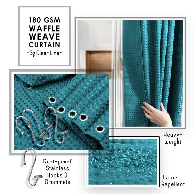 Teal Plastic and Bamboo 20-Piece Bathroom Accessories Set