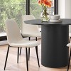 5-Piece 41.5" Dining Set for 4,Pedestal Black Round Dining Table with 4 Armless Dining Chair for Living Room,Dining Room,Farmhouse-Tanpinhause - 3 of 4
