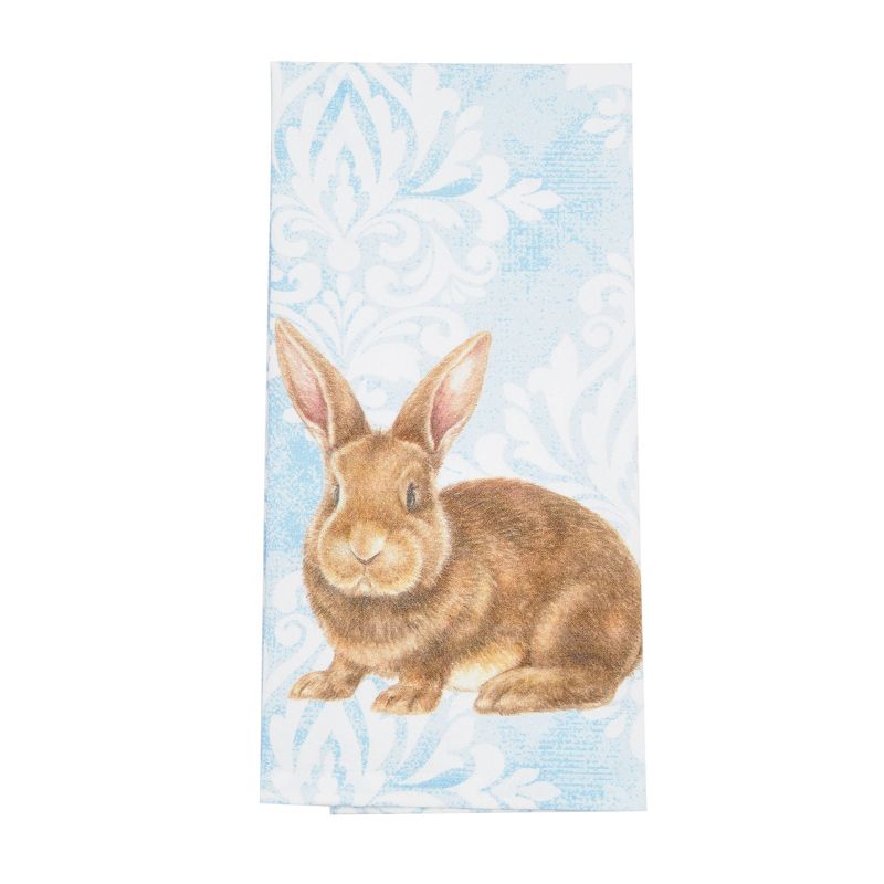 C&F Home Damask Blue Bunny Cotton Kitchen Towel, 2 of 7