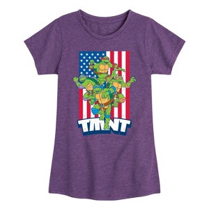Girls' - Teenage Mutant Ninja Turtles - USA Turtles Fitted Short Sleeve Graphic T-Shirt - 1 of 4