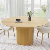 Dovelina Mid-Century Round Dining Table Wood Kitchen Table for 4 People - Natural Wood - 2 of 4
