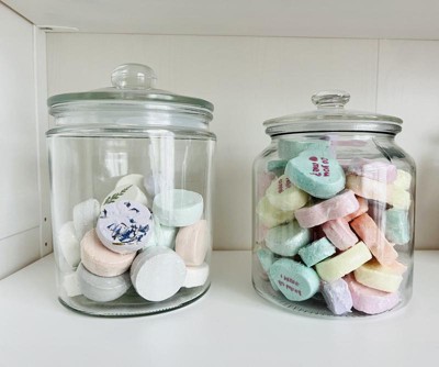 Estilo Glass Cookie Jars Apothecary Jars with Lids Includes Chalkboard Labels and Chalk Airtight GL