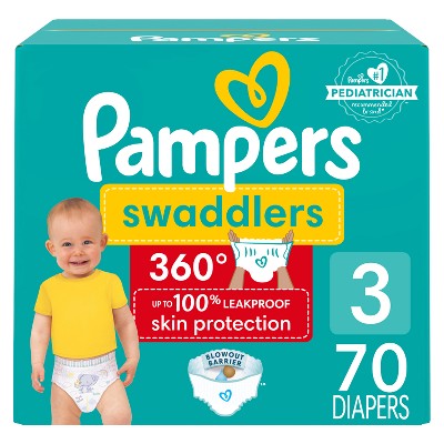 Pampers Swaddler 360 Super Disposable Baby Diapers - Size 3 - 70ct