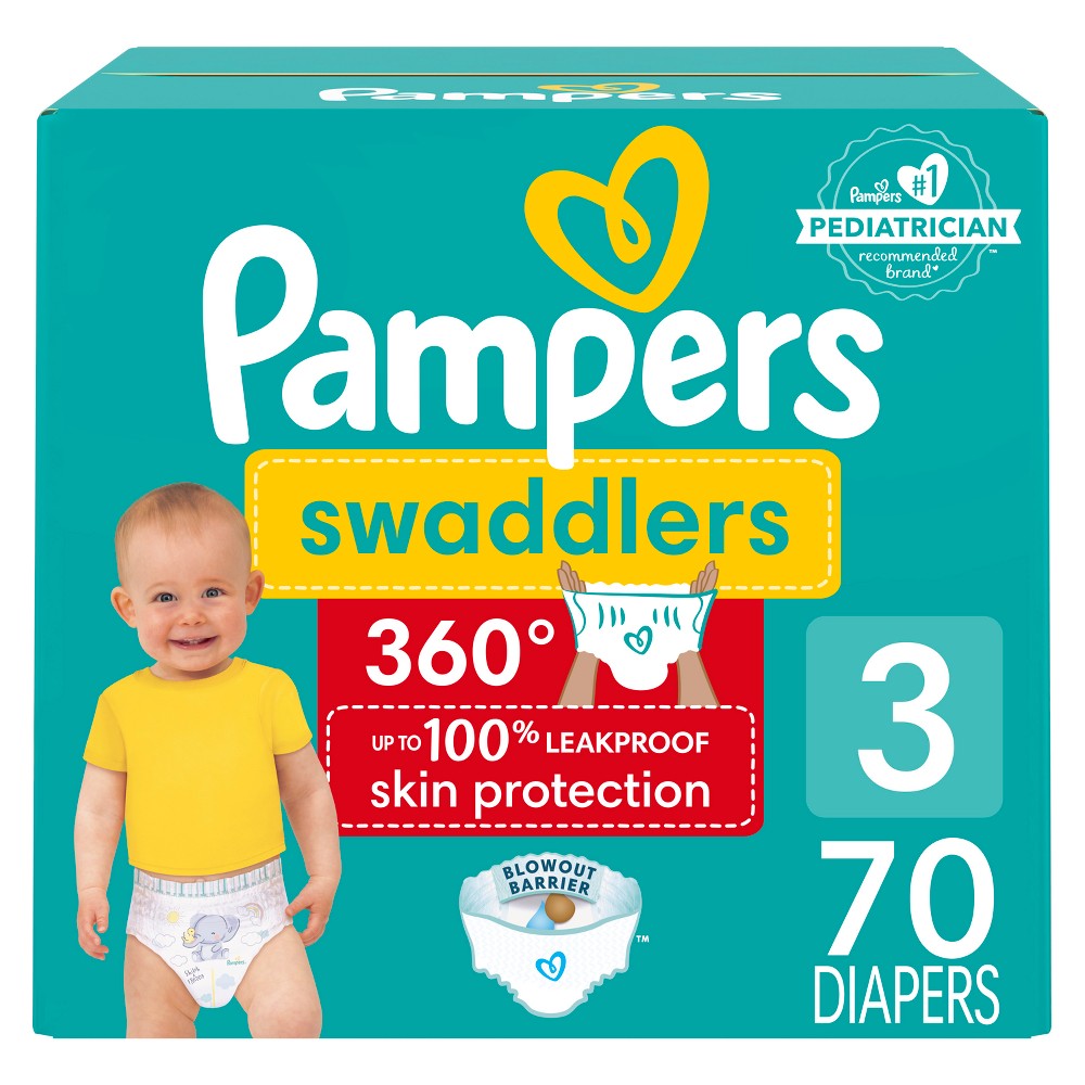 Photos - Baby Hygiene Pampers Swaddler 360 Super Disposable Baby Diapers - Size 3 - 70ct 