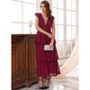 INSPIRE CHIC Women's Lace Wedding Guest Cocktail Evening Ruffle Cap Sleeves Tiered A-Line Maxi Dresses - 3 of 4