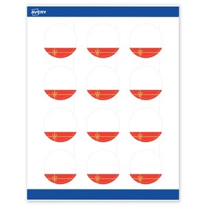 Avery Labels, 2" Diameter, Gold-Red Gift, Matte, 120ct - 1 of 4