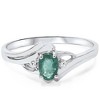 Pompeii3 1/2ct Genuine Oval Emerald & Diamond Ring 14K White Gold - 4 of 4