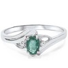 Pompeii3 1/2ct Genuine Oval Emerald & Diamond Ring 14K White Gold - image 4 of 4