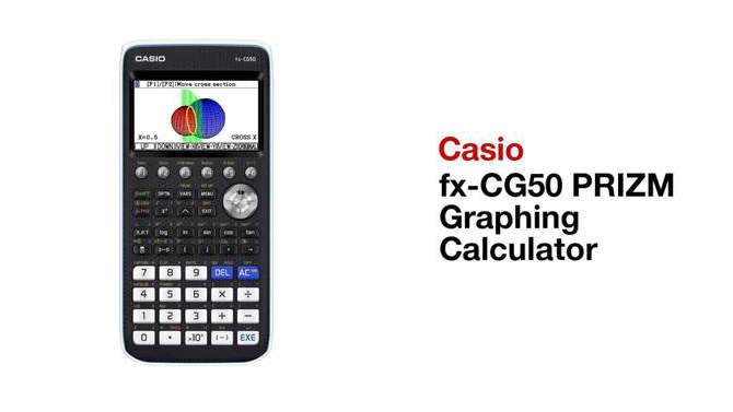 Casio High-Resolution 3D Color Graphing Calculator - Black (FX-CG50), 2 of 6, play video
