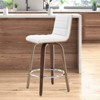 Bekrvio 26" Counter Height Bar Stools - PU Leather Swivel, L Shape Back, Upholstered, Mid-Century Modern Chairs for Kitchen Counter Island - 3 of 4