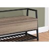 Monarch Specialties Bench Entryway Hallway Storage 42Inch Rectangular Metal Laminate Brown Black Contemporary Modern - 4 of 4