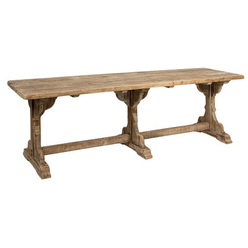 Storied Home Pine Wood Dining Table Brown: Rectangular, Seats 4, Adult ...