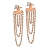 Chisel Stainless Steel Polished Rose IP-plated CZ with Jacket Stud Earrings - 2 of 4