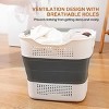 Racxily Foldable laundry basket, space saving, with small basket and handle, suitable for clothes in dormitories and homes - 4 of 4