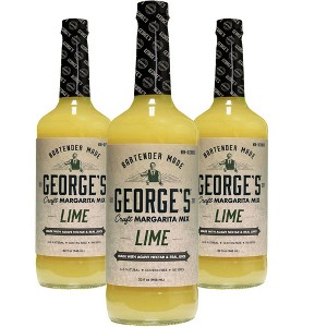 George’s Beverage Company Lime Margarita Mix - 1L Bottle - Gluten Free, All Natural Mixer - 1 of 2