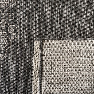 Black and Ivory Rectangular Synthetic Flat Woven Area Rug