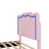 NicBex Twin/Full Size Upholstered Platform Bed with Curve Shaped and Height-adjustbale Headboard,LED Light Strips - 4 of 4