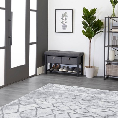 Neatfreak Upholstered Shoe Rack with Storage Bins Gray/Black