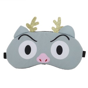 Unique Bargains Soft Sleep Mask Cute Expression Gray 1 Pc - 1 of 4