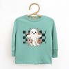 Checkered Ghost Rose - Kids Toddler Long Sleeve Tee and Kids Youth Long Sleeve Tee - 2 of 3