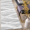Faux Wool Modern Stripe Pattern Printed Area Rug with Ultra Low Pile, Machine Washable, Stain Resistant, Pet-Friendly, Non-Shedding, Bordered Edges - 4 of 4