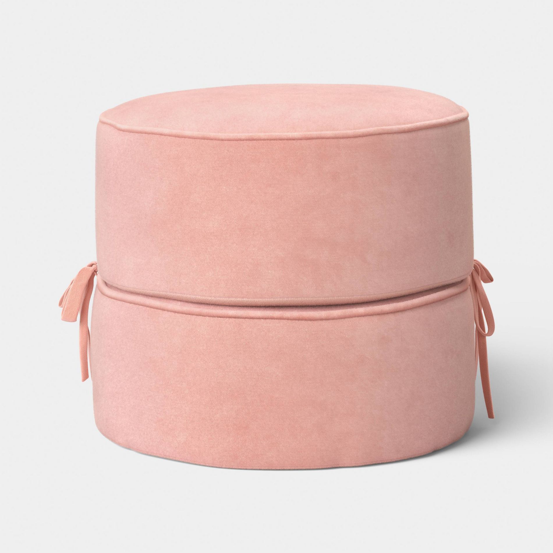 Stacking Bow Dorm Pouf Ottoman Pink - Room Essentials™