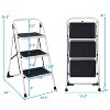 Cesicia White 3-Step Folding Ladder with Handgrip and Anti-Slip Platform - 3 of 4