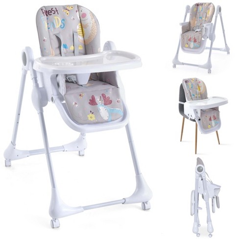 ADJUSTABLE 3IN1 BABY HIGH CHAIR WHITE HIGHCHAIR WITH SAFETY BELTS