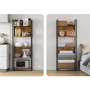 VASAGLE 5-Tier Bookcase, Bookshelf, Book Shelf, with Steel Frame, for Living Room, Home Office, Bedroom, 9.4 x 24.4 x 65 Inches - 1 of 3