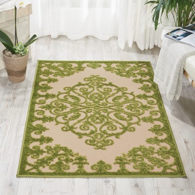 EcoChic Green Vine 32" x 4" Synthetic Rectangular Outdoor Rug