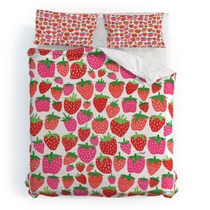 Deny Designs Lindsey Kay Collective Strawberries Lindsey Kay Duvet and Sham Set - 1 of 4