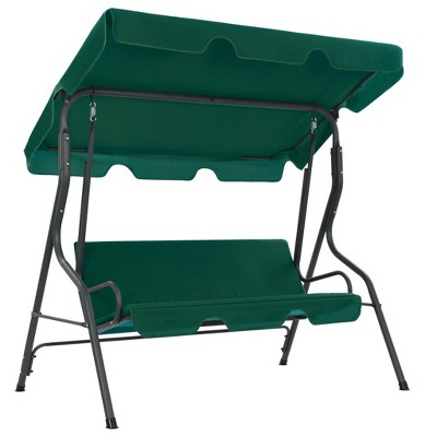 vidaXL Garden Swing Bench Green 66.9 in.x43.3 in.x60.2 in. Fabric